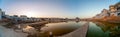 Panorama of Pushkar Lake at dawn Royalty Free Stock Photo