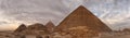 Panorama of the pyramid of Cheops in Egypt