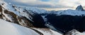 Panorama of Pyrenees mountains with the peak du Midi d'Ossau