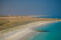 Panorama of Qalansiyah white sand beach, Soqotra island, Yemen Royalty Free Stock Photo