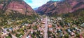 Panorama of quaint mountain town of Ouray in Colorado, USA
