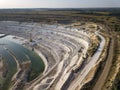 Panorama of the quarry mining Aerial view industrial