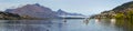 Panorama of Queenstown and Lake Wakatipu, New Zealand Royalty Free Stock Photo