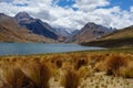 Panorama of Querococha lake on the peruvian Cordillera