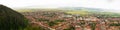 Panorama of Rasnov city seen from above