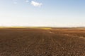 Panorama Recently Plowed Farmland Royalty Free Stock Photo