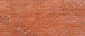 Panorama of red color brick wall for brickwork background design