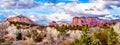 Panorama of the Red Rock Mountains around the city of Sedona, Arizona Royalty Free Stock Photo