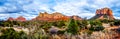 Panorama of the Red Rock Mountains around the city of Sedona, Arizona