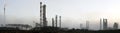 Panorama of a refinery at dawn