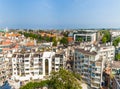 Panorama of residential areas in Amsterdam. Aerial view. Holland, Netherlands.