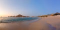 Panorama of resort beaches and Lands End at sunrise Royalty Free Stock Photo