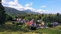 Panorama of the resort city of Zakopane, Poland, High Tatras, view of the Giewont mountain