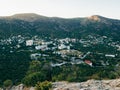 Panorama resort town in the Crimea, between the mountains