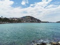 Panorama of the resort town of Kusadasi and the Aegean Sea. Turkey. Royalty Free Stock Photo