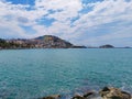 Panorama of the resort town of Kusadasi and the Aegean Sea. Turkey. Royalty Free Stock Photo