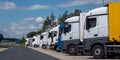 Panorama rest area on the highway with truck Royalty Free Stock Photo