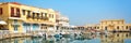 Panorama of Rethymno venitian habor in Crete Greece