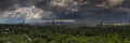 Panorama of the Rhein Main Valley with the skyline of Frankfurt Royalty Free Stock Photo