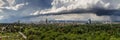 Panorama of the Rhein Main Valley with the skyline of Frankfurt Royalty Free Stock Photo