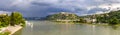 Panorama of The Rhine in Koblenz Royalty Free Stock Photo