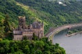 Panorama of the Rhine River Valley with Castle Katz Royalty Free Stock Photo