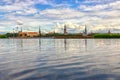 Panorama Riga on the bank of the river Daugava