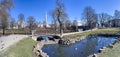 Panorama of Riga Bastion Park in early spring Royalty Free Stock Photo