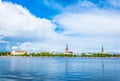 Panorama of riga including the Riga castle, cathedral, Saint Peter and Saint James churches, Latvia....IMAGE