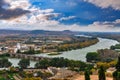 Panorama of the river Ebro in Tudela, Navarra, Spain Royalty Free Stock Photo