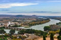 Panorama of the river Ebro in Tudela, Navarra, Spain Royalty Free Stock Photo