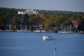 Panorama at the River Havel, Lake Wannsee in Autumn, Zehlendorf, Berlin Royalty Free Stock Photo