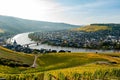 Panorama of the River Moselle, Germany, from the hills above Bernkastel-Kues Royalty Free Stock Photo