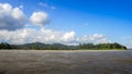 Panorama of River Napo in Ecuadorian section of the Amazonian rainforest Royalty Free Stock Photo