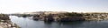 Panorama of river nile in Aswan Egypt Royalty Free Stock Photo