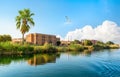 Panorama river Nile and boats