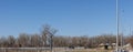 Panorama River`s Edge Plaza Council Bluffs Iowa USA in Spring.