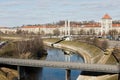 Panorama of the river and town of Kaunas from bridge