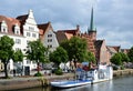 Panorama at the River Trave in the Hanse City Luebeck, Schleswig - Holstein