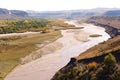 Panorama of river Xilamulun valley Royalty Free Stock Photo
