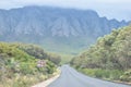 Panorama road with beautiful high mountains from Cape Town to Hermanus, South Africa