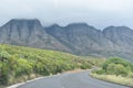 Panorama road with beautiful high mountains from Cape Town to Hermanus, South Africa