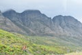 Panorama road with beautiful high mountains from Cape Town to Hermanus, South Africa