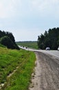 Panorama of the road with cars.