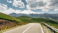 Panorama Road Leading To Mount Elbrus In Summer. North Caucasus, Russia