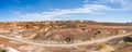 Panorama of Road through Painted Desert, Australia Royalty Free Stock Photo