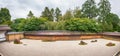 Panorama of rock garden of Ryoan-ji temple The Temple of the Dragon at Peace. Kyoto. JapanPeace. Kyoto. Japan