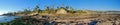 Panorama of Rock Pile Beach, Heisler Park and Laguna Beach, California Royalty Free Stock Photo