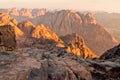 Panorama rocks of Mount Sinai in early morning