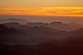 Panorama rocks of Mount Sinai on the sunrise, Egypt